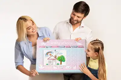 Týdenní plánovač pro děti s motivem jednorožců na nástěnku