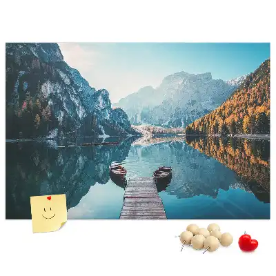 Korková tabule Lodě na jezeře