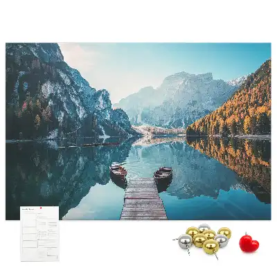 Korková tabule Lodě na jezeře