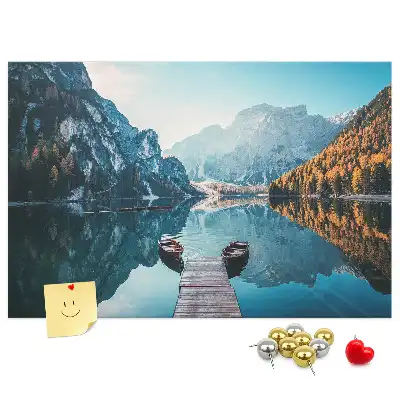 Korková tabule Lodě na jezeře