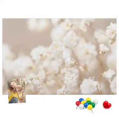 Korková tabule Malé bílé květy