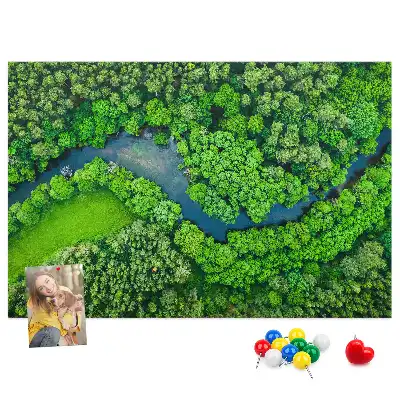 Nástěnka do dětského pokoje Řeka v lese