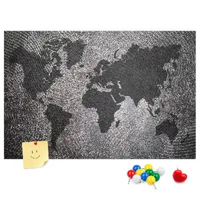 Nástěnka korková Betonová mapa světa