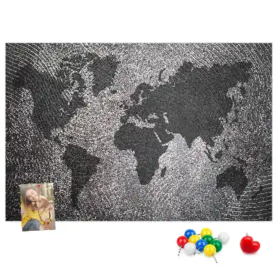Nástěnka korková Betonová mapa světa