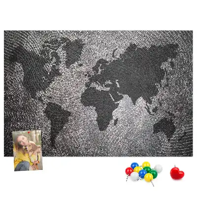 Nástěnka korková Betonová mapa světa