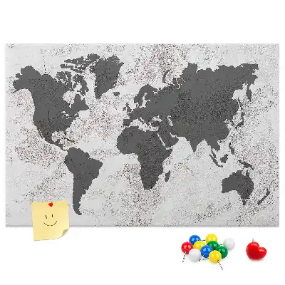 Korková tabule Betonová mapa světa