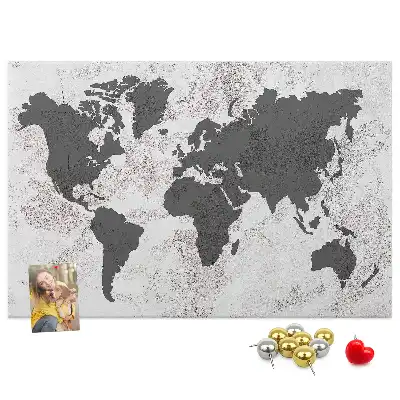 Korková tabule Betonová mapa světa