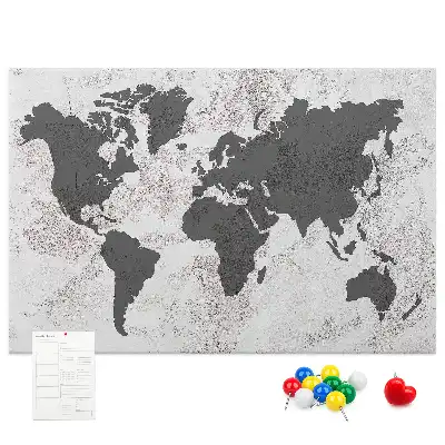 Korková tabule Betonová mapa světa