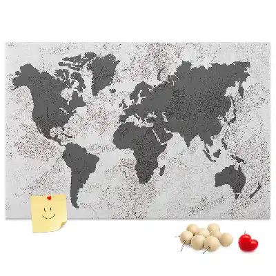 Korková tabule Betonová mapa světa