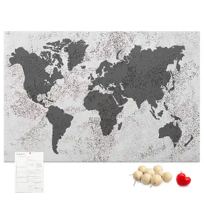Korková tabule Betonová mapa světa