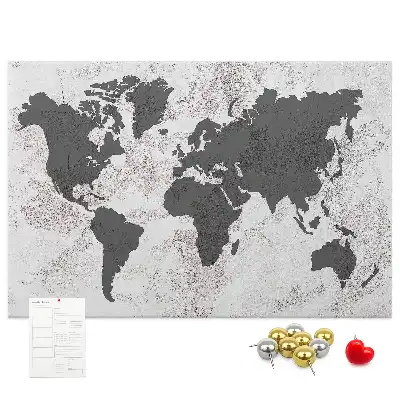Korková tabule Betonová mapa světa
