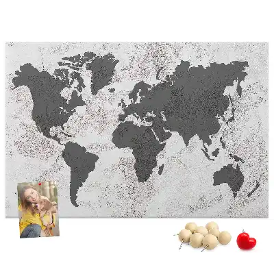 Korková tabule Betonová mapa světa