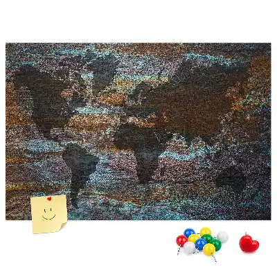 Nástěnka do dětského pokoje Mapa světa z rezavého materiálu