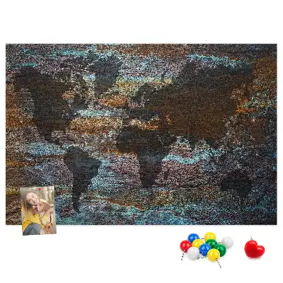 Nástěnka do dětského pokoje Mapa světa z rezavého materiálu