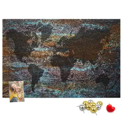 Nástěnka do dětského pokoje Mapa světa z rezavého materiálu