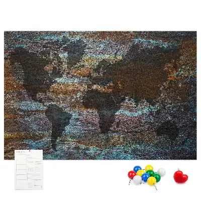 Nástěnka do dětského pokoje Mapa světa z rezavého materiálu