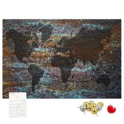 Nástěnka do dětského pokoje Mapa světa z rezavého materiálu