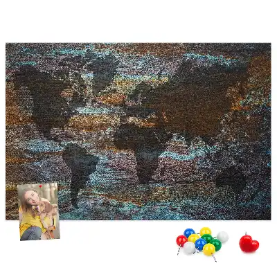 Nástěnka do dětského pokoje Mapa světa rezavá