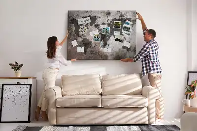 Korková nástěnka s motivem mapy v designu architektonického betonu