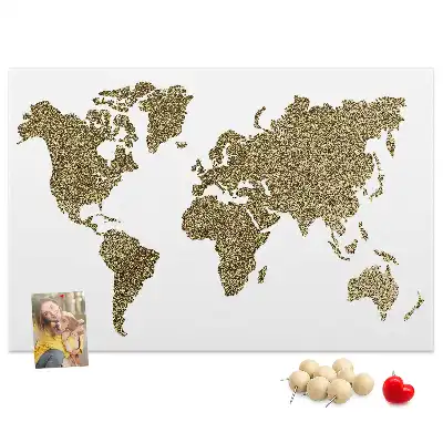 Korková nástěnná mapa světa