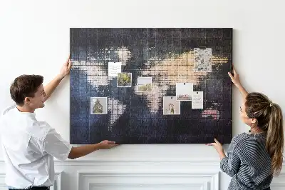 Nástěnka do dětského pokoje Geometrický obrys světa