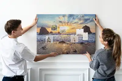 Korková nástěnka Slunce klesající do moře