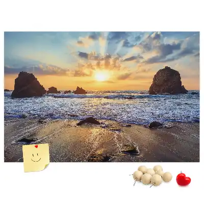 Korková tabule Západ slunce na pláži