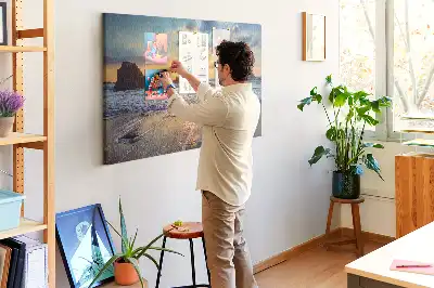 Korková nástěnka Slunce klesající do moře