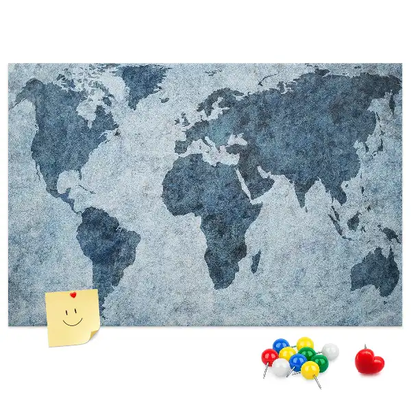 Nástěnka Malovaná mapa světa do dětského pokoje