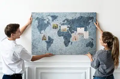 Nástěnka Malovaná mapa světa do dětského pokoje