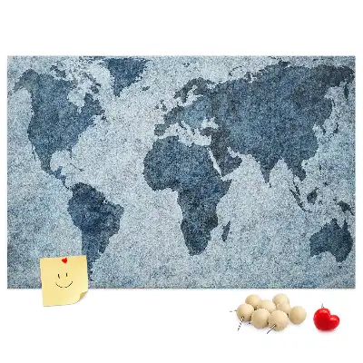 Nástěnka Malovaná mapa světa do dětského pokoje