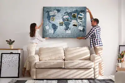Nástěnka Malovaná mapa světa do dětského pokoje