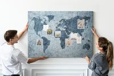 Nástěnka Malovaná mapa světa do dětského pokoje
