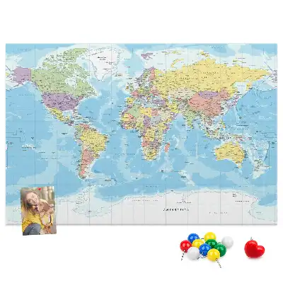 Nástěnka do dětského pokoje Politická mapa světa