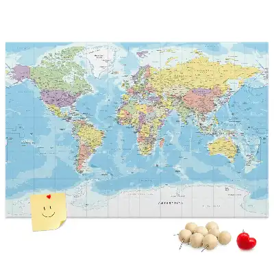 Nástěnka do dětského pokoje Politická mapa světa
