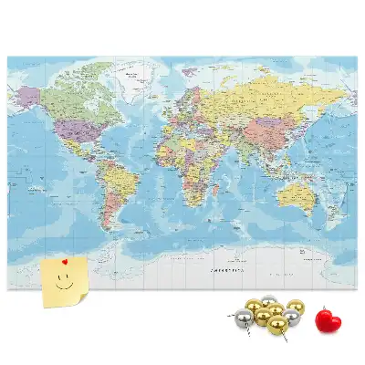 Nástěnka do dětského pokoje Politická mapa světa