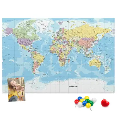 Nástěnka do dětského pokoje Politická mapa světa