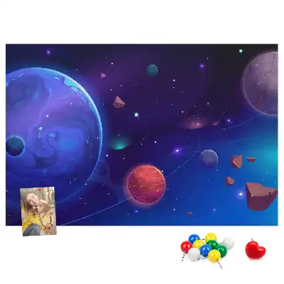 Nástěnka korková Planety galaxie