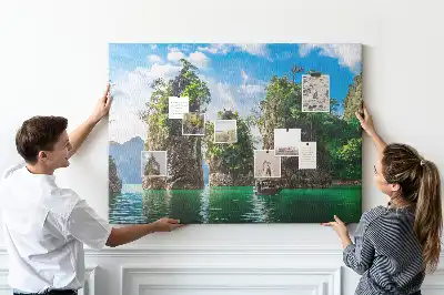 Nástěnka do dětského pokoje Jezerní stromy příroda