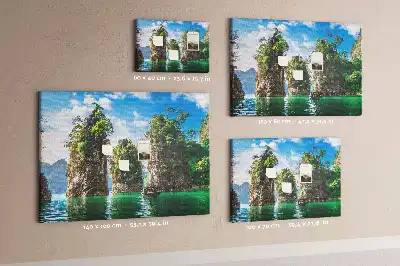 Nástěnka do dětského pokoje Jezerní stromy příroda