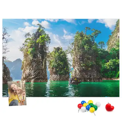 Nástěnka do dětského pokoje Jezerní stromy příroda