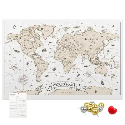 Korková tabule Mapa světa ve vintage stylu