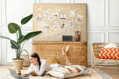 Nástěnka do dětského pokoje Mapa světa ve vintage stylu