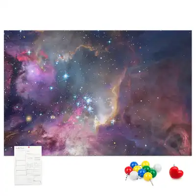 Korková nástěnka s motivem mapy světa Galaxie