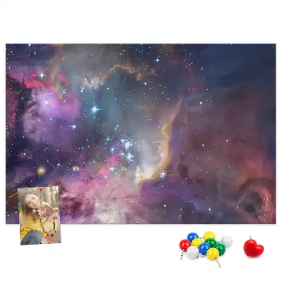 Korková nástěnka s motivem mapy světa Galaxie