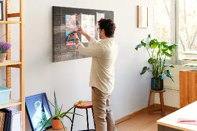 Nástěnka korková Mapa světa na dřevě
