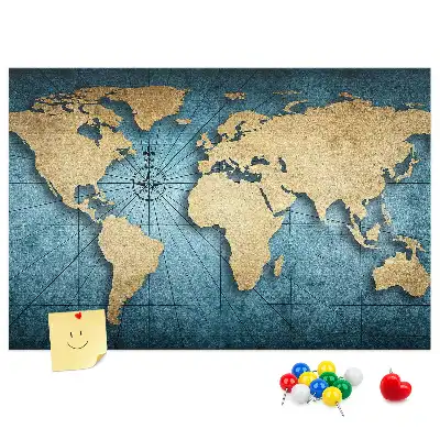 Nástěnka korková 3D mapa světa