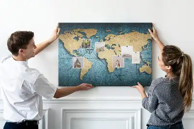 Nástěnka korková 3D mapa světa