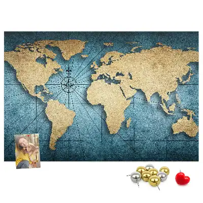 Nástěnka korková 3D mapa světa