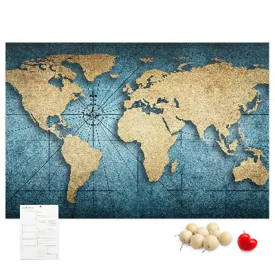 Nástěnka korková 3D mapa světa